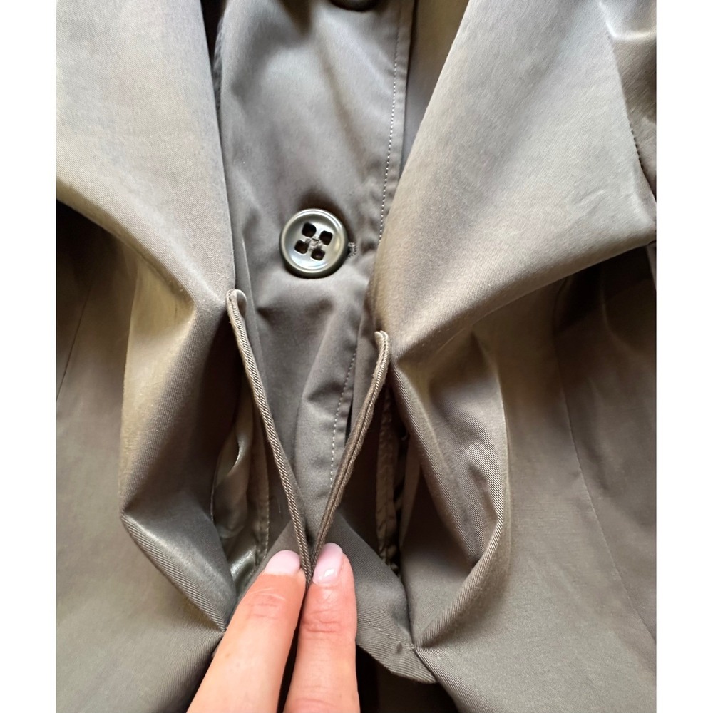 Vertigo Paris Women Cropped Jacket Olive‎ Green Button Front Peter Pan Collar M - Picture 10 of 13